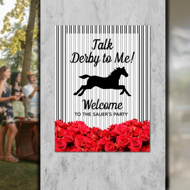 Póster Talk Derby to Me Racehorse Bienvenida (Talk Derby to Me Racehorse Welcome Poster - INSTANT DOWNLOAD and/or PRINTED)