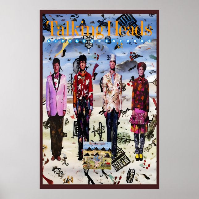 Póster Talking Heads 1985 Little Creatures Promoción en E (Frente)