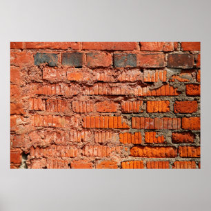 Póster Talla de ladrillo rojo abandonada, envejecida, ant