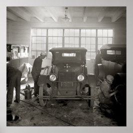 Póster Taller de carrocería, 1926. Foto antigua