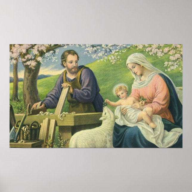 Póster Taller de José con María y el Niño Jesús (Frente)