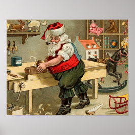 Póster Taller de Navidades de Vintage Santa Claus