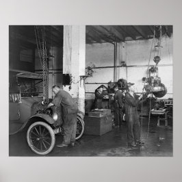 Póster Taller de reparación de automóviles, 1919. Foto an