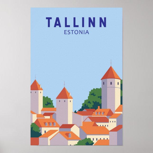 Póster Tallín Estonia Retro Viaje Art Vintage (Frente)
