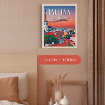 Póster Tallin, ville médiévale de l'Estonie<br><div class="desc">Tallinn est la capitale de l'Estonie et le principal port du pays. Elle est située sur la côte du golfe de Finlande,  qui fait partie de la mer Baltique.</div>