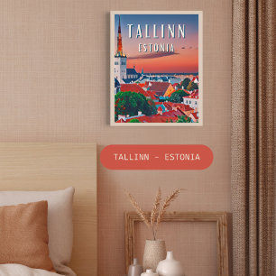 Póster Tallin, ville médiévale de l'Estonie