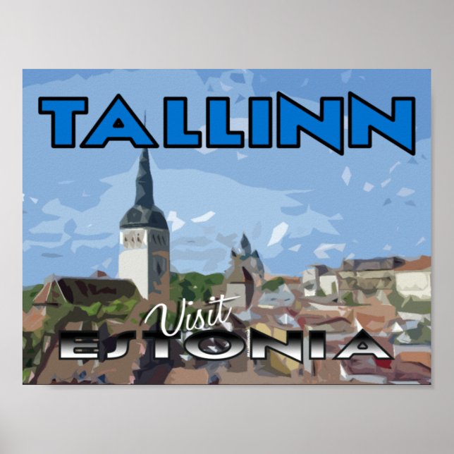 Póster Tallin, Visita Estonia (Frente)