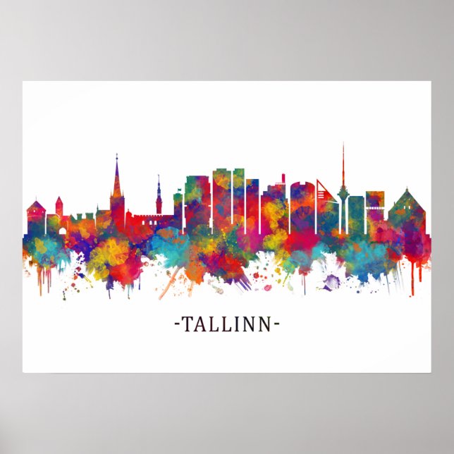 Póster Tallinn Skyline (Frente)