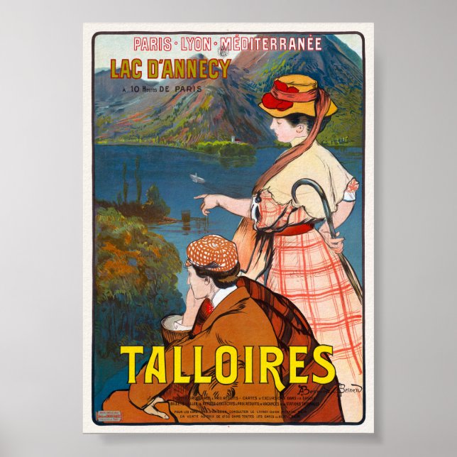 Póster Talloires Afiche de la cosecha Lac D'annecy 1910 (Frente)