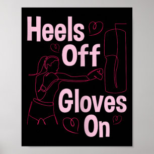 Póster Talones Fuera Guantes Puesto - Boxeo Kickboxing Ki