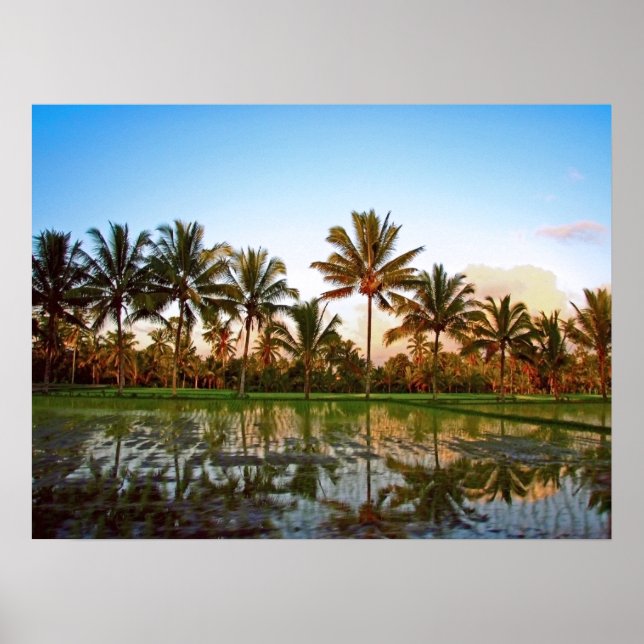 Póster Tamaño completo poster (24" x 18") Palmeras Bali (Frente)