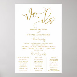 Póster Tamaño de letrero de programa de boda Caligrafía d