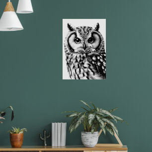 Póster Tamaño de Personalizado del retrato de búho majest