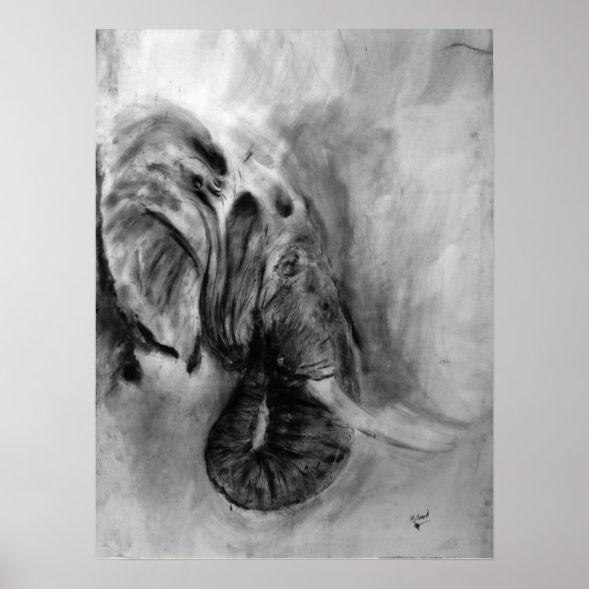 Póster tamaño de poster de elefante 18x24 (Frente)