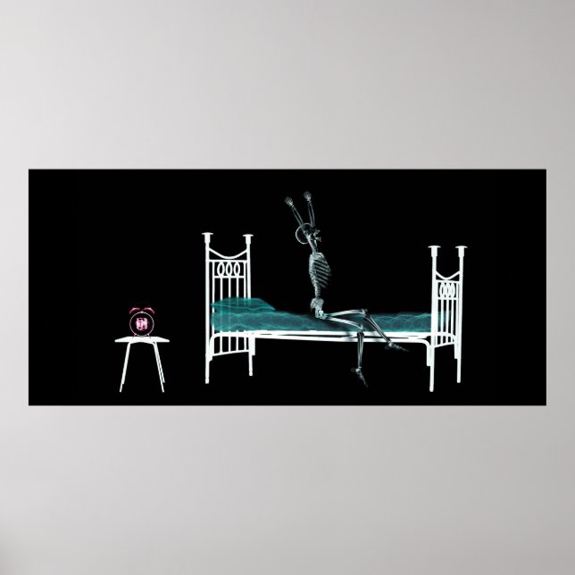 Póster Tamaño personalizado Acuario Xray Fondo Bed Skelet (Frente)