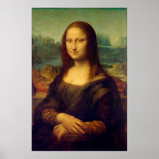 Póster Tamaño real de la pintura de Mona Lisa original