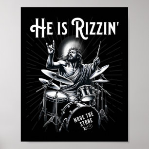 Póster Tambor De Percusión Gracioso Rizz Es Rizzin Jesús 