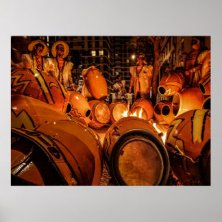 Póster Tambores de candombe templados, montevideo, urugua
