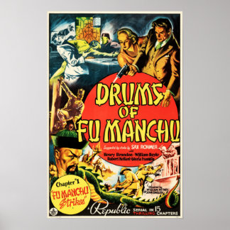 Póster Tambores de la vieja película de Fu Manchu Classic