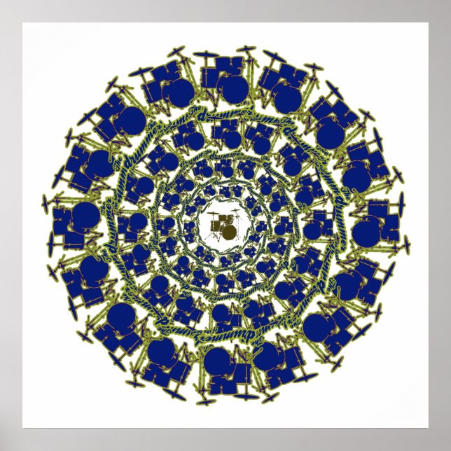 Póster tambores de música rock (Frente)