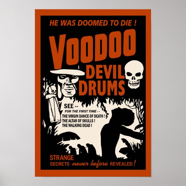 Póster Tambores del diablo del vodoo - Poster del hombre (Frente)
