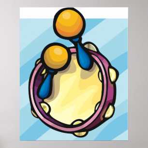 Póster Tamborina Y Maraccas