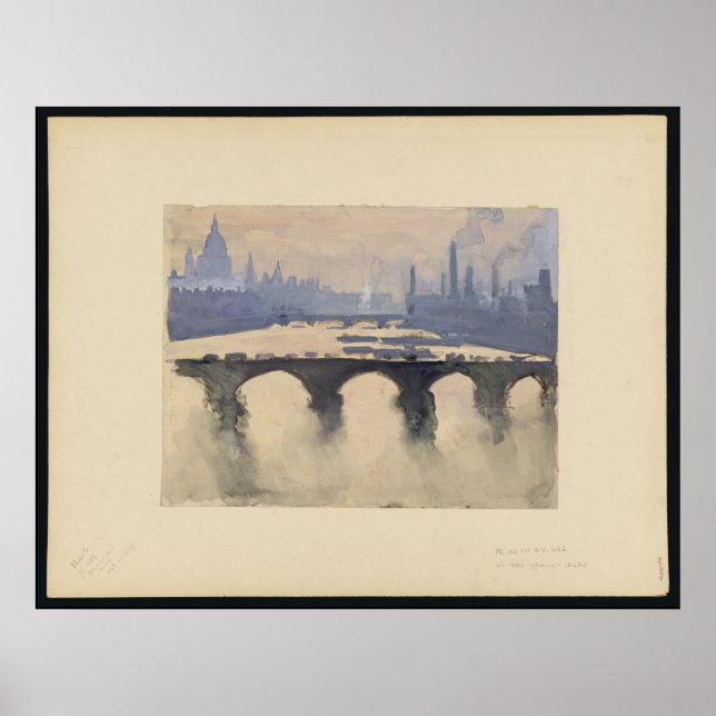 Póster Támesis en la niebla (Frente)