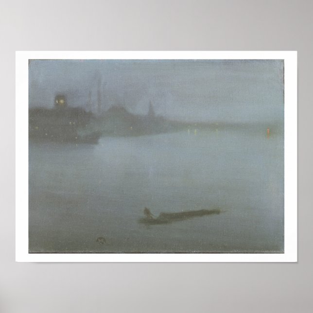 Póster Támesis - Nocturne in Blue and Silver, c.1872/8 (o (Frente)