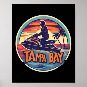 Póster Tampa Bay Florida Jetski Embarcaciones Agua Aguas 