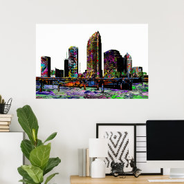 Póster Tampa, Florida en graffiti