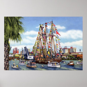 Póster Tampa Florida Gasparilla