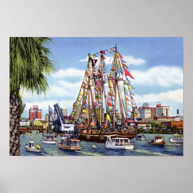 Póster Tampa Florida Gasparilla (Frente)