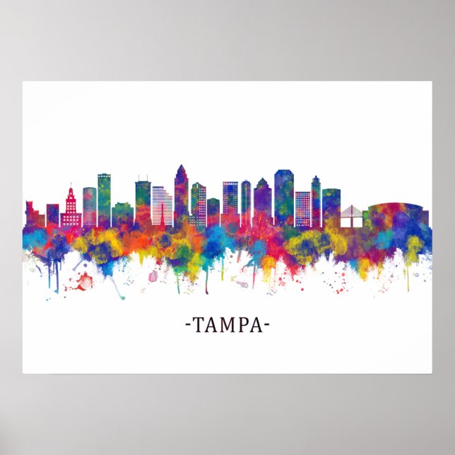 Póster Tampa Florida Skyline (Frente)