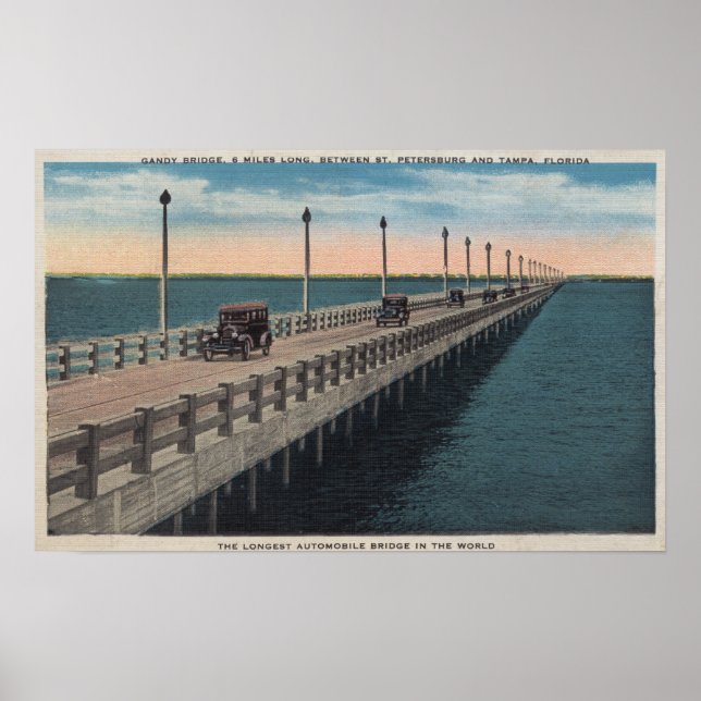 Póster Tampa, FloridaView of Gandy BridgeTampa, FL (Frente)