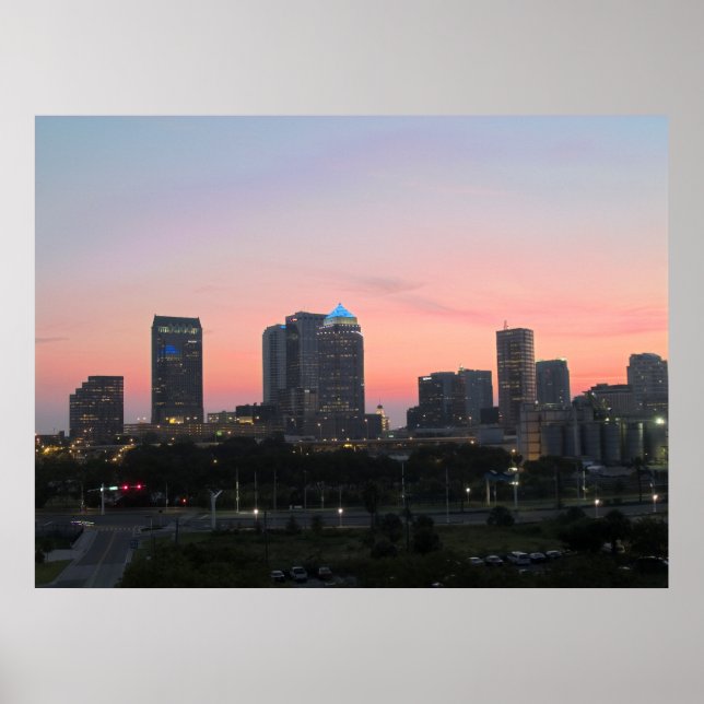 Póster Tampa Skyline (Frente)