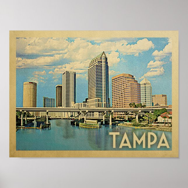 Póster Tampa Vintage Travel Poster (Frente)