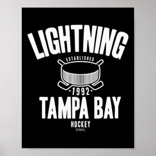 Póster Tampa Y Lightning Disco de Hockey Azul Oficialment
