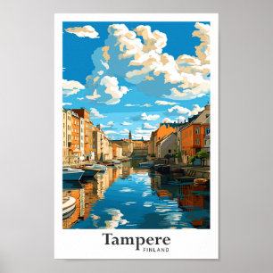 Póster Tampere Finlandia Viaje Ilustracion de Viaje