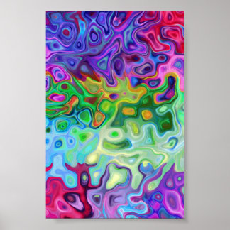Póster Tan abstracto 4.1 azul violeta verde y moderno