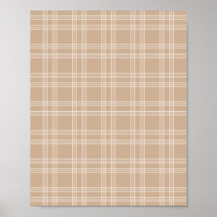 Póster Tan Beige Gingham