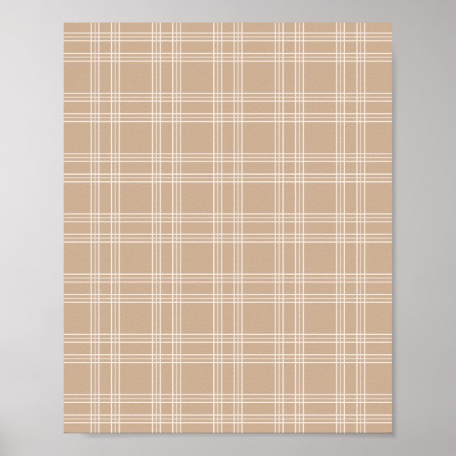 Póster Tan Beige Gingham (Frente)