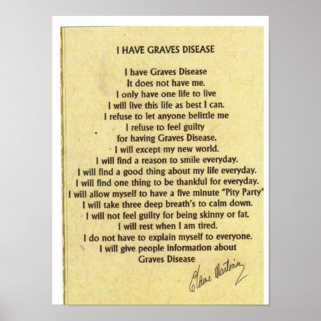 Póster Tan I Have Graves'  Disease (Frente)