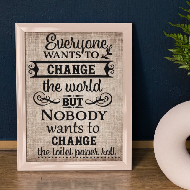 Póster Tan Linen Look Cambiar el cuarto de baño de papel  (Subido por el creador)