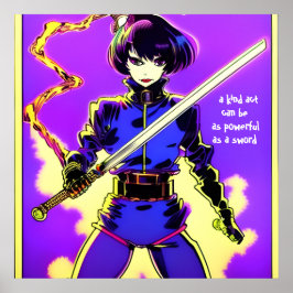 Póster Tan poderoso como una espada. Texto editable.