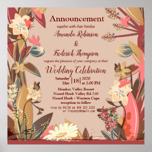 Póster Tan - Vino de Marsala y giros de tonos de rosa