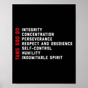 Póster Tang Soo Do Martial Arts 7 Tenets