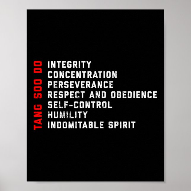 Póster Tang Soo Do Martial Arts 7 Tenets (Frente)