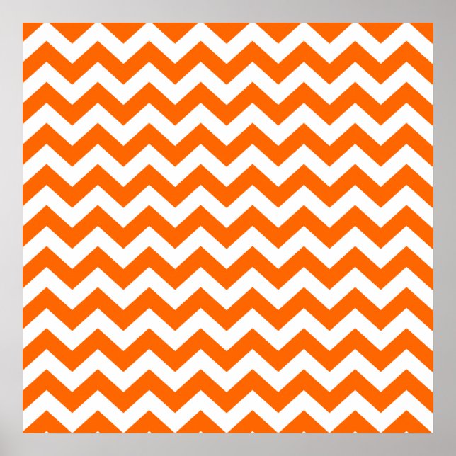 Póster Tangerine Safari Chevron (Frente)
