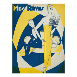 Póster Tango art déco en los años 20