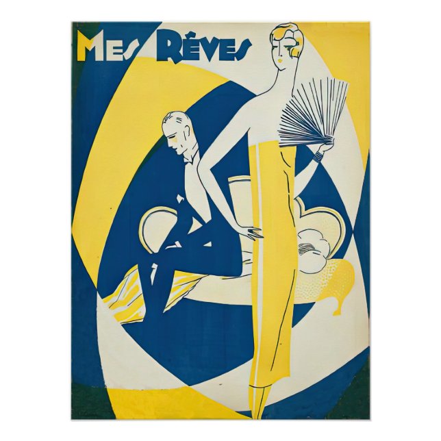 Póster Tango art déco en los años 20 (Anverso)